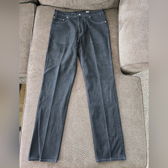 VINTAGE Levis 505 Jeans Mens 36x36 Black Mid Rise Straight Leg 90s Y2k - Picture 2 of 14